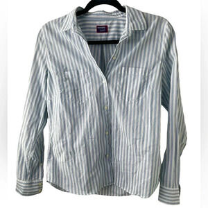 UNTUCKit | Women’s White/Blue Striped Cotton Button Down